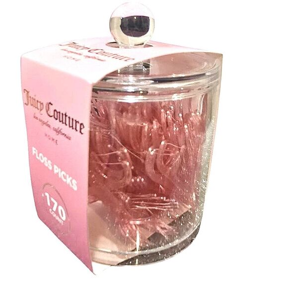 Juicy Couture Home Acrylic Beauty Organizer w/ Pink Floss Picks - Picture 3 of 8
